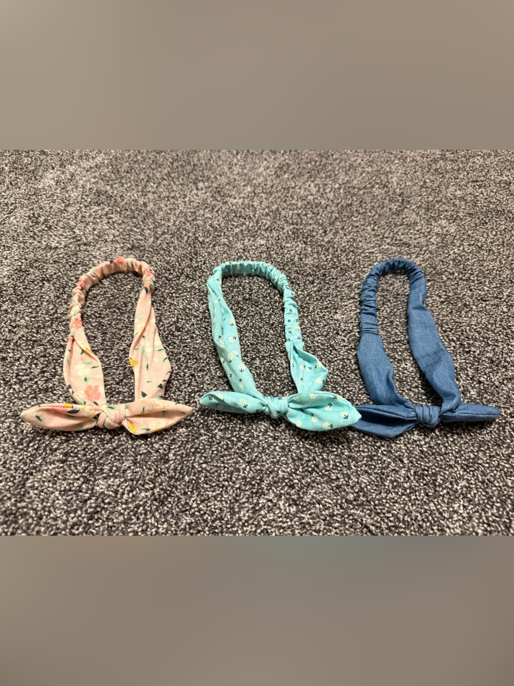 Like new baby headbands bows boho country denim floral
